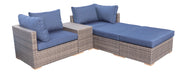 5 Piece All-Weather Patio Furniture Set, Sunbrella UV Fabric (Blue)